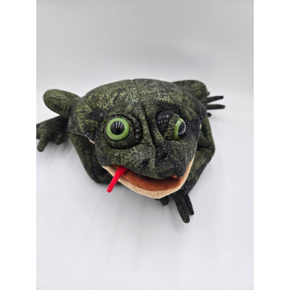 Folkmanis Frog Puppet Plush Toad Full Body Hand Puppet Bumpy Green Creative Play